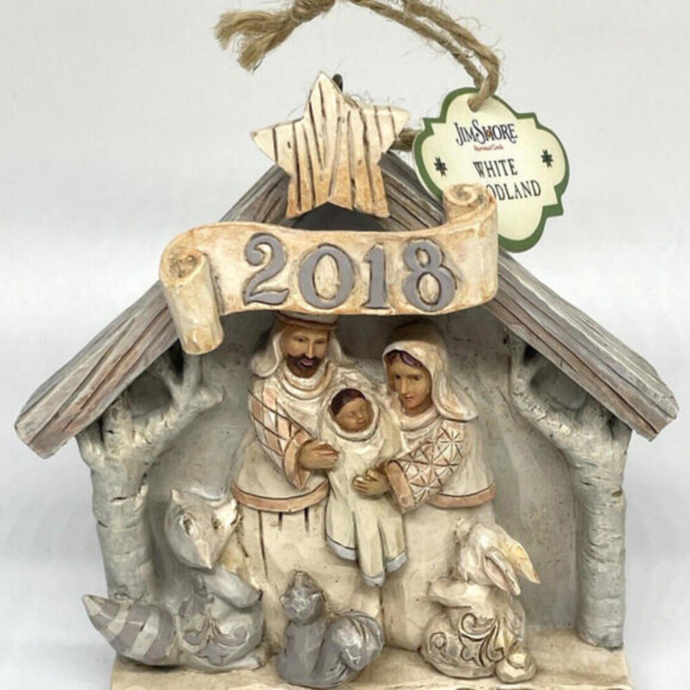 2018 Jim Shore White Woodland Nativity Ornament Heartwood Creek 6001417 NEW
